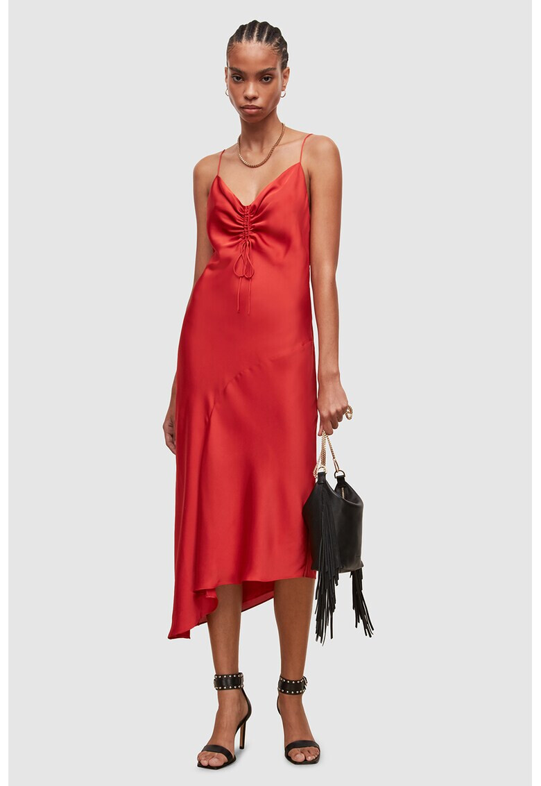 AllSaints Rochie asimetrica midi Alexia - Pled.ro