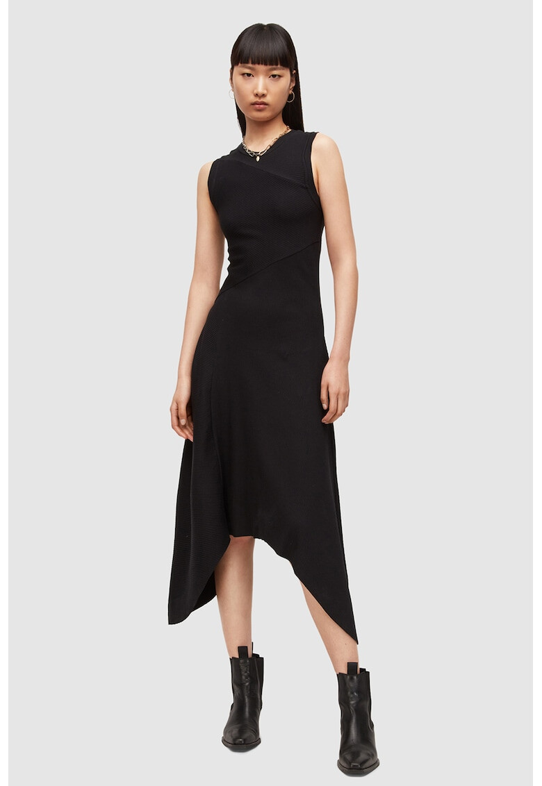 AllSaints Rochie cu aspect striat si model asimetric Gia - Pled.ro