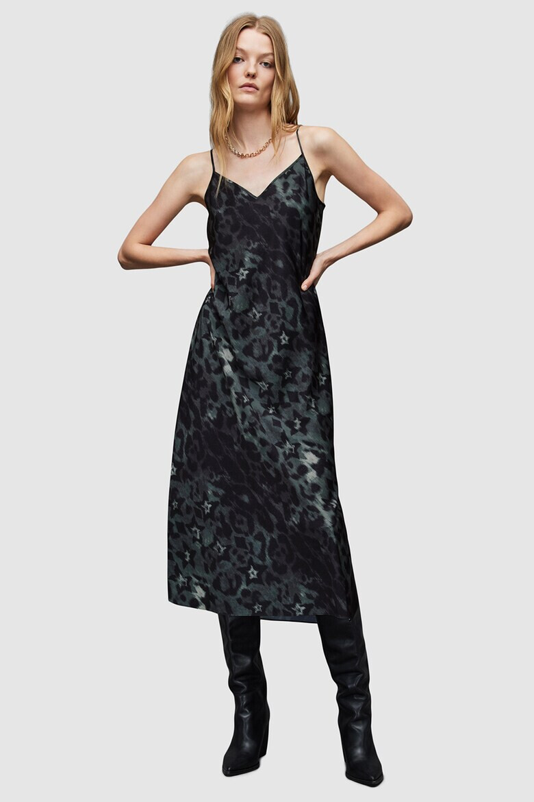 AllSaints Rochie cu decolteu in V animal print si model cu stele Tiana - Pled.ro