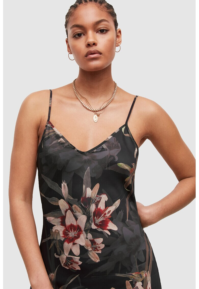 AllSaints Rochie cu model floral si decolteu in V - Pled.ro