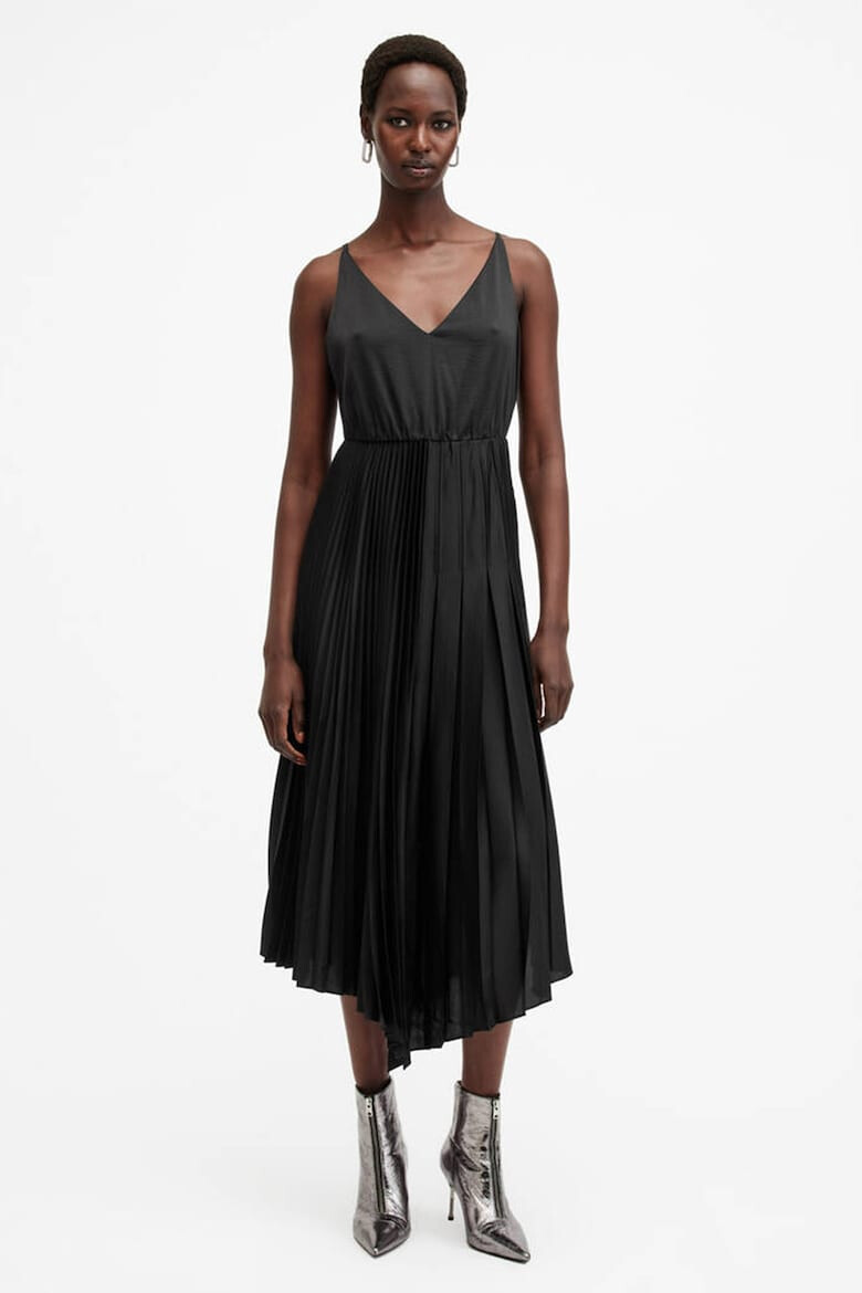 AllSaints Rochie cu pliuri si aspect 2-in-1 Jax - Pled.ro