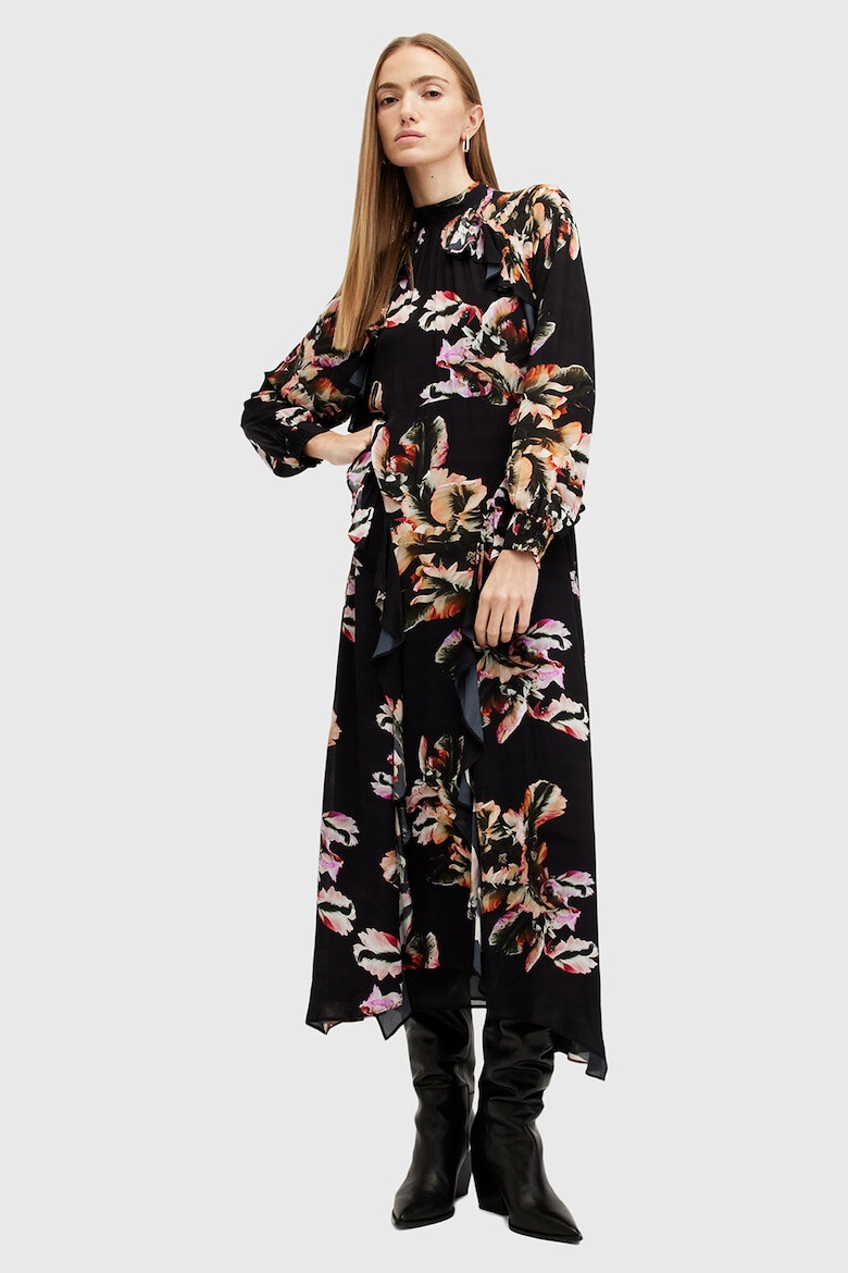 AllSaints Rochie lunga cu imprimeu floral Jessica - Pled.ro