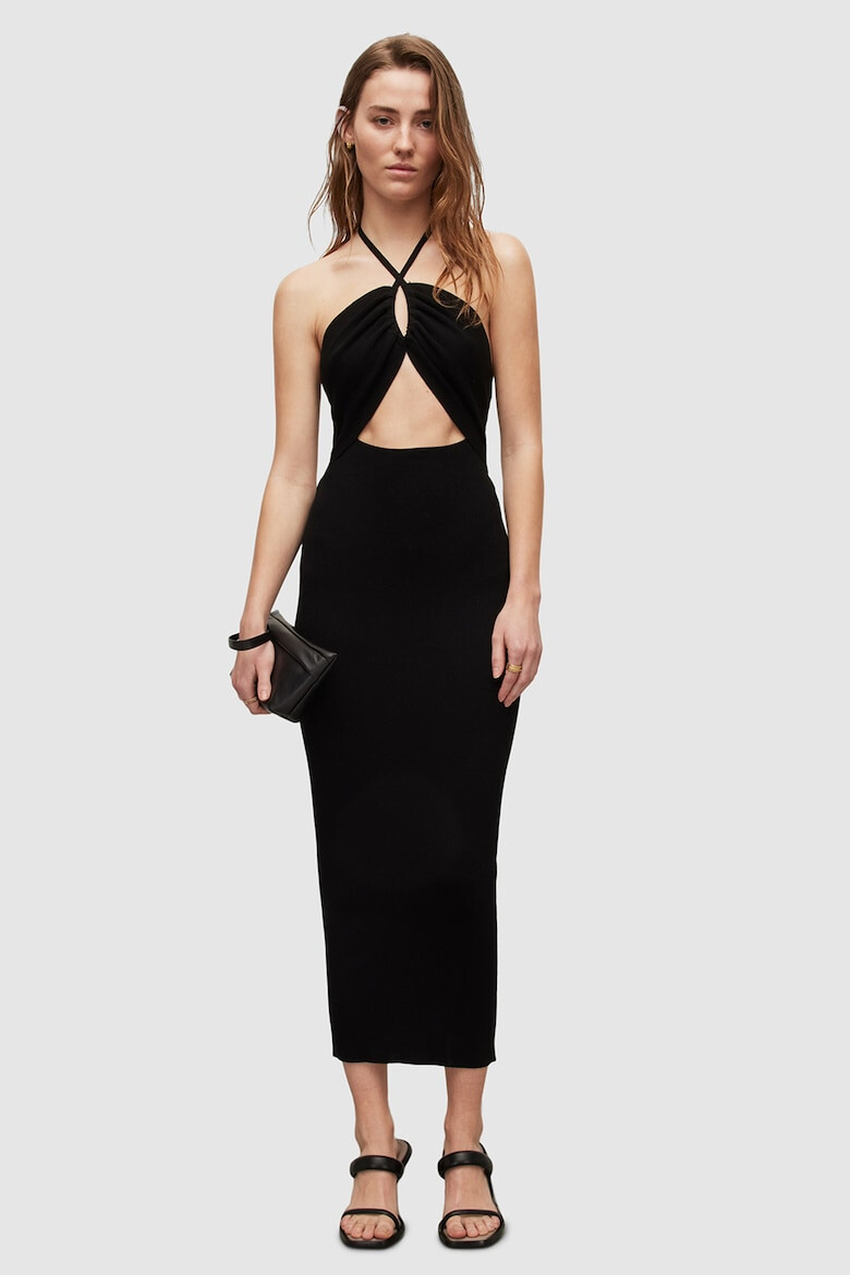 AllSaints Rochie maxi cambrata cu aspect striat - Pled.ro