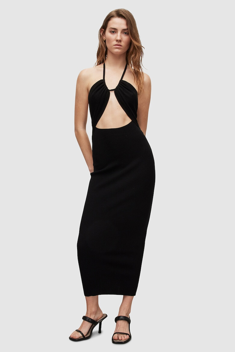 AllSaints Rochie maxi cambrata cu aspect striat - Pled.ro