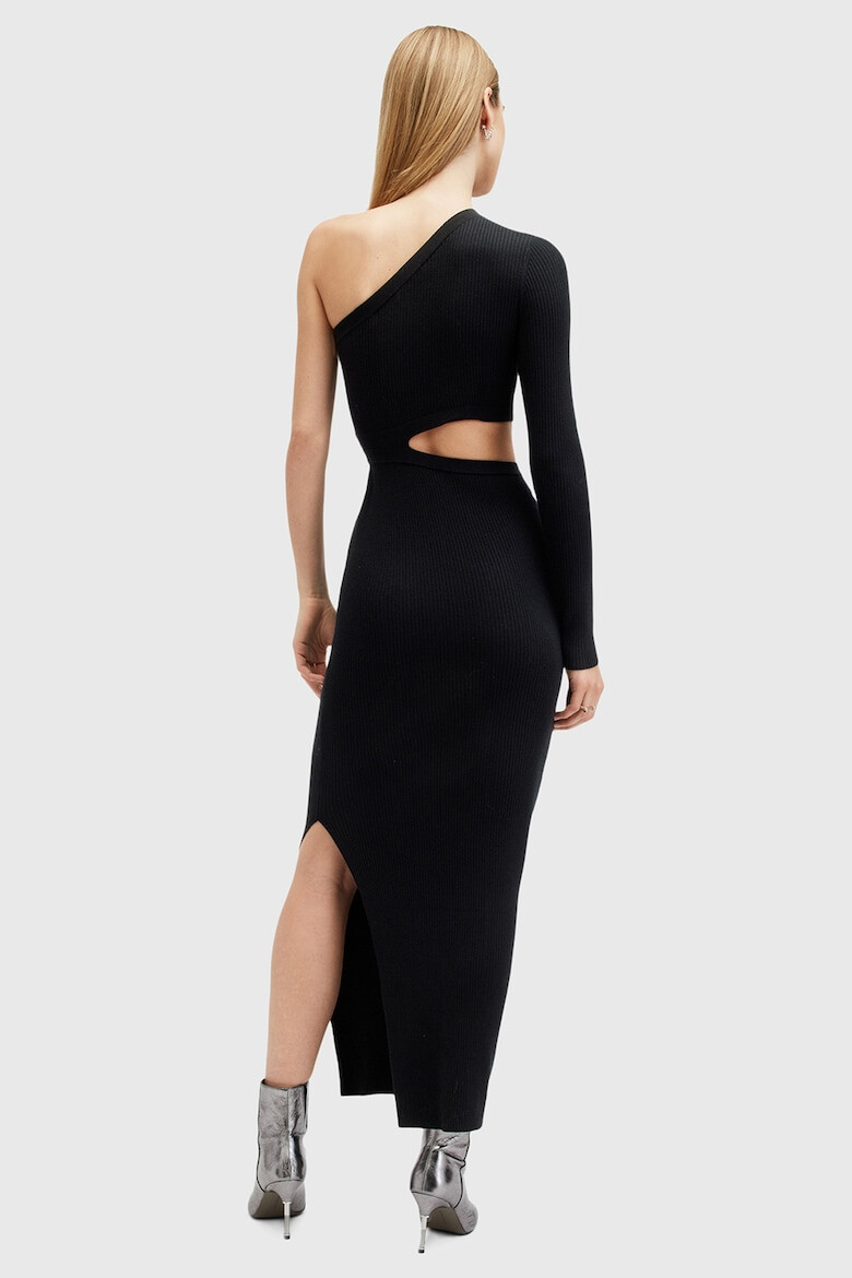 AllSaints Rochie maxi cambrata cu decolteu pe un umar - Pled.ro