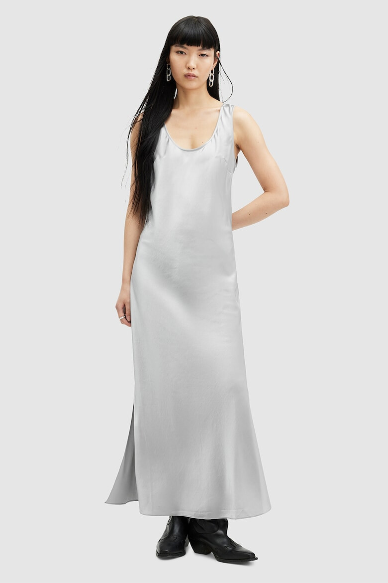 AllSaints Rochie maxi cu aspect satinat si slituri laterale Lisa - Pled.ro