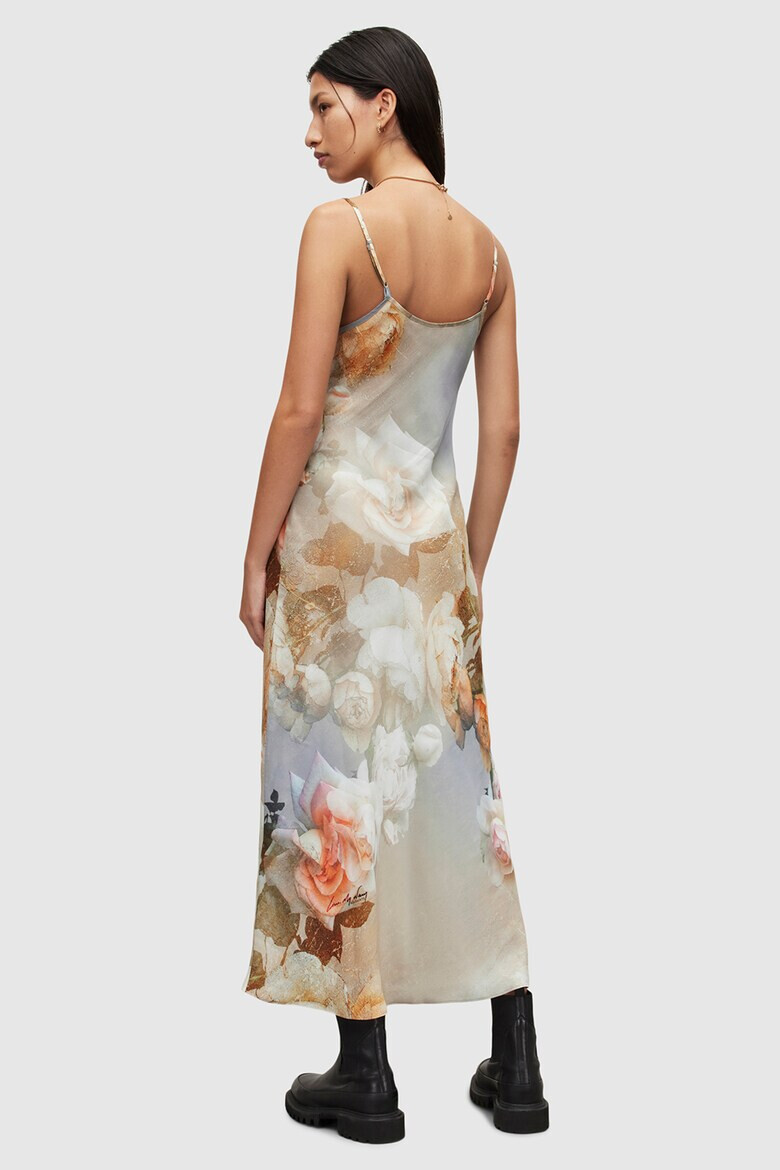 AllSaints Rochie maxi cu croiala pe bie si model floral - Pled.ro