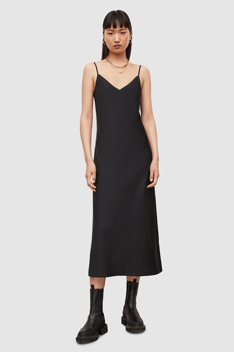 AllSaints Rochie midi cu decolteu in V - Pled.ro