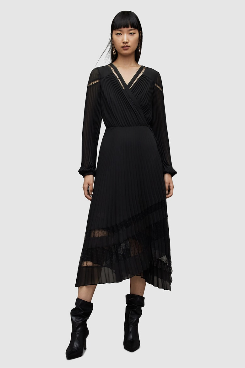 AllSaints Rochie midi cu decolteu in V Sabrina - Pled.ro