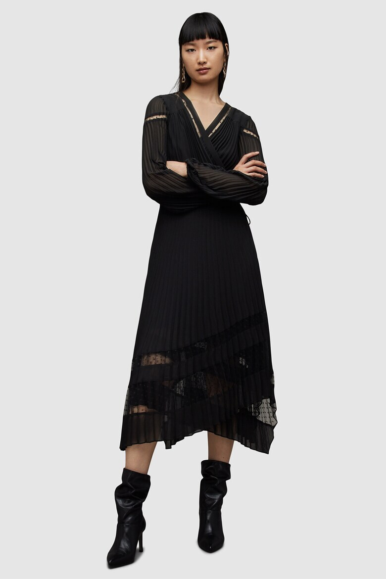 AllSaints Rochie midi cu decolteu in V Sabrina - Pled.ro