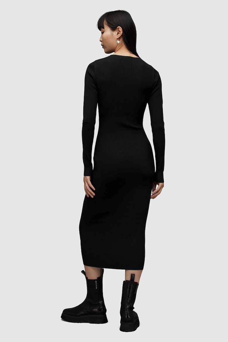 AllSaints Rochie midi cu insertii semitransparente Flete - Pled.ro