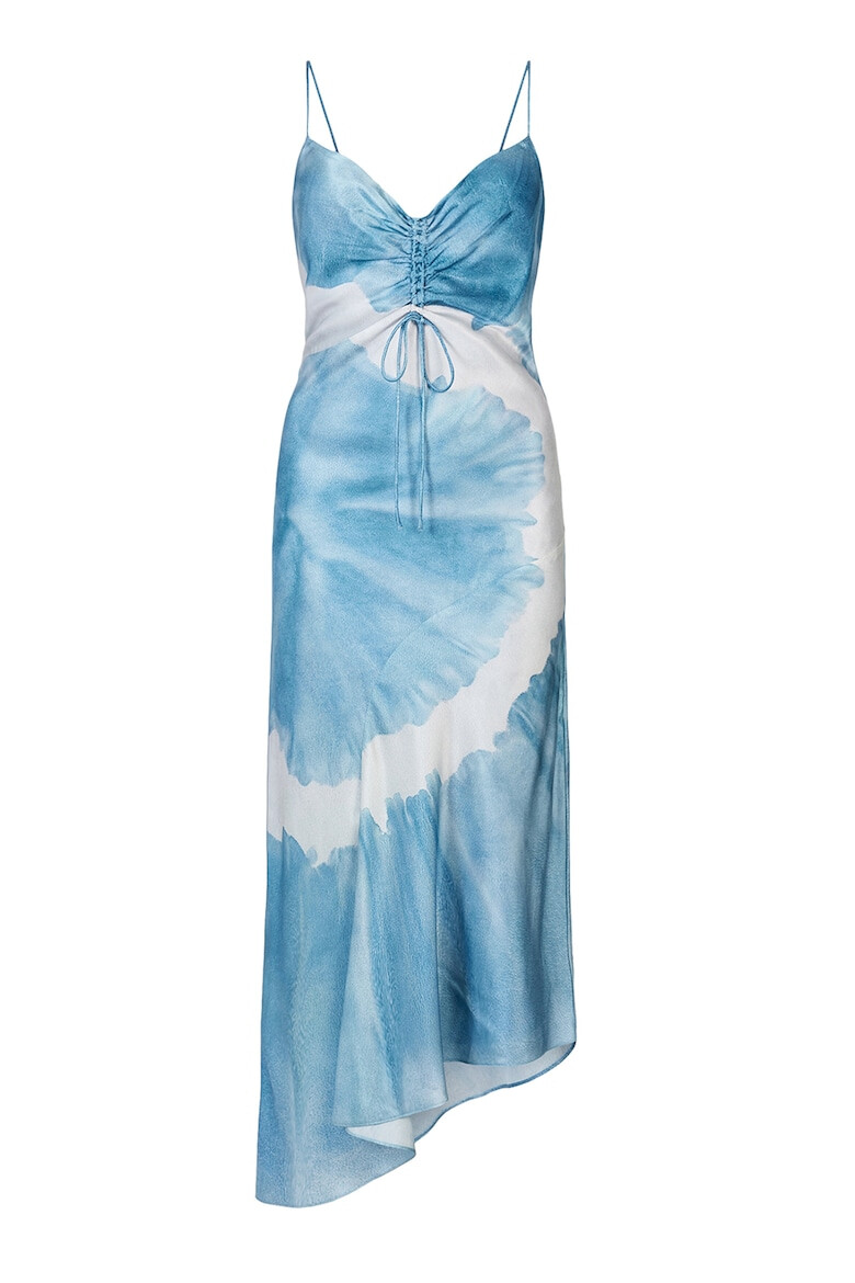 AllSaints Rochie midi din amestec de matase cu model tie-dye - Pled.ro