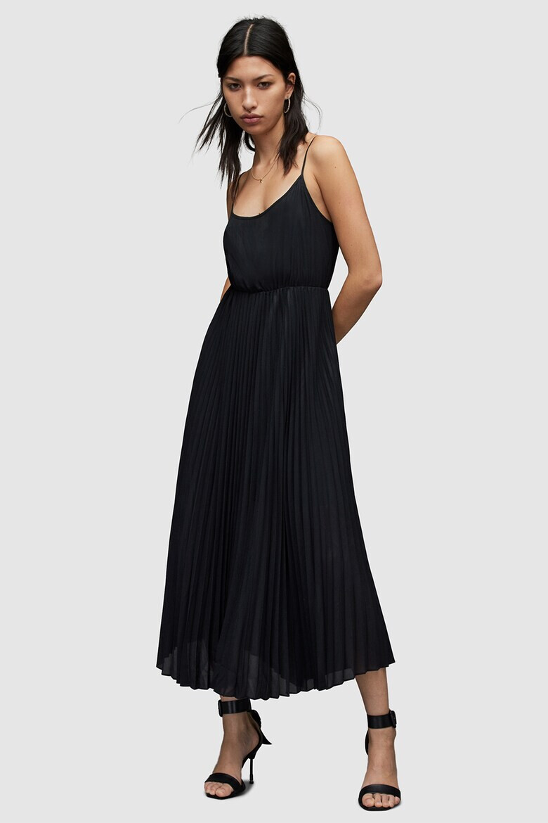 AllSaints Rochie midi plisata cu model 2 in 1 - Pled.ro