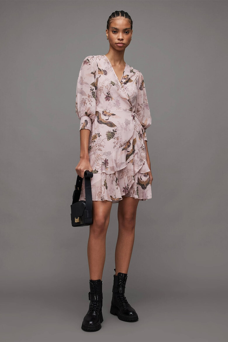 AllSaints Rochie mini cu imprimeu floral Peggy - Pled.ro