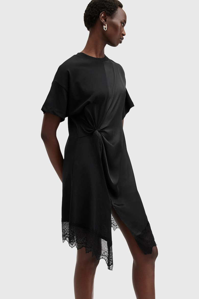 AllSaints Rochie mini cu maneci scurte si terminatie de dantela - Pled.ro