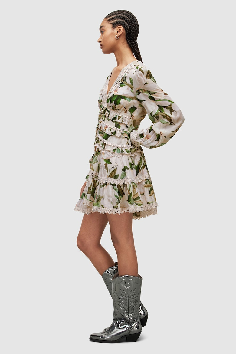 AllSaints Rochie mini cu model floral - Pled.ro