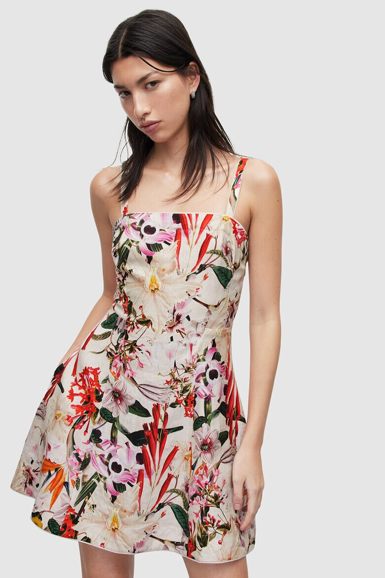 AllSaints Rochie mini de in cu model floral - Pled.ro