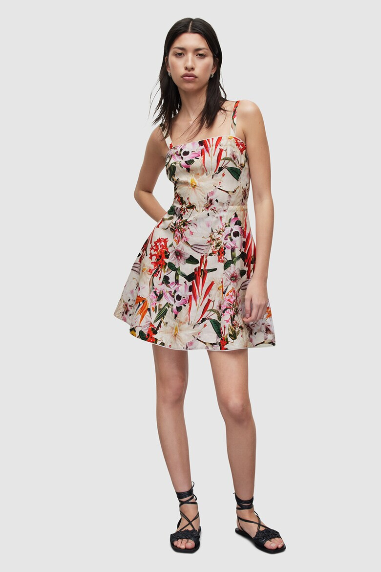 AllSaints Rochie mini de in cu model floral - Pled.ro