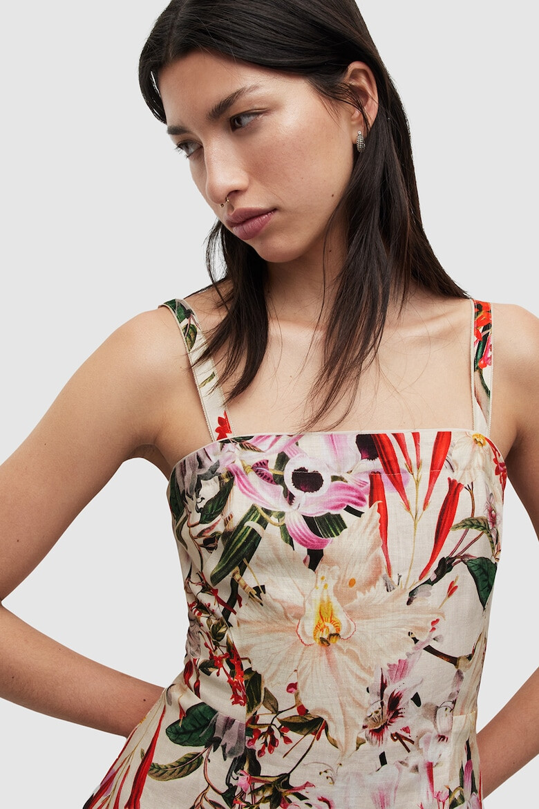 AllSaints Rochie mini de in cu model floral - Pled.ro