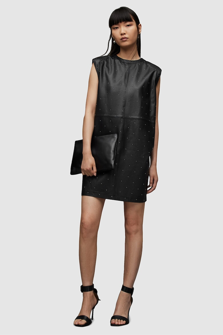 AllSaints Rochie mini din piele cu aplicatii cu nituri Mika - Pled.ro