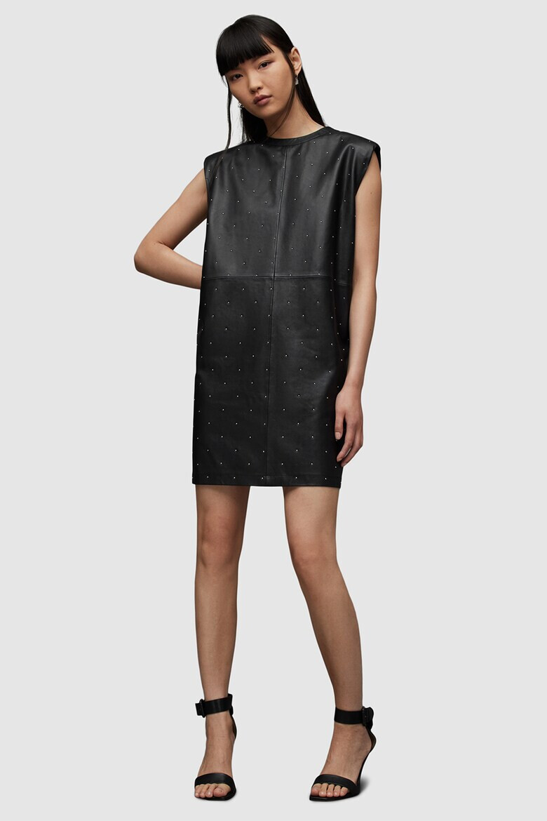 AllSaints Rochie mini din piele cu aplicatii cu nituri Mika - Pled.ro