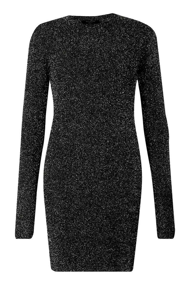 AllSaints Rochie scurta cambrata cu aspect stralucitor - Pled.ro