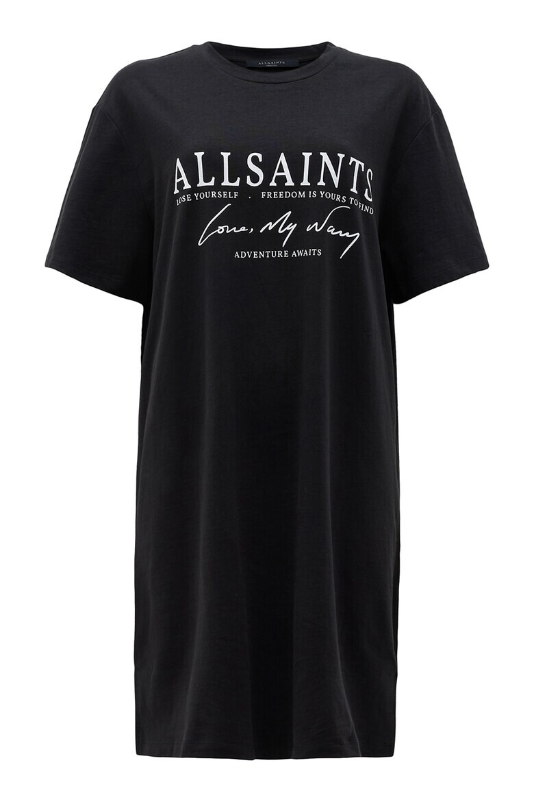 AllSaints Rochie-tricou cu logo si maneci cazute - Pled.ro