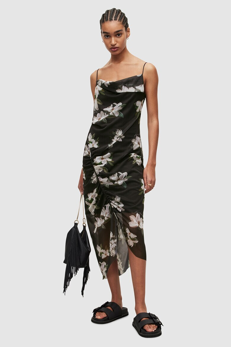 AllSaints Rochie vaporoasa cu terminatie asimetrica Alessandra - Pled.ro