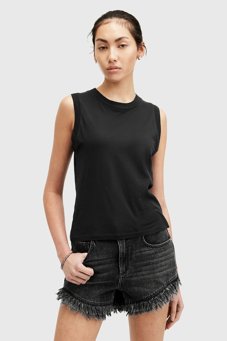 AllSaints Top din bumbac cu model uni - Pled.ro