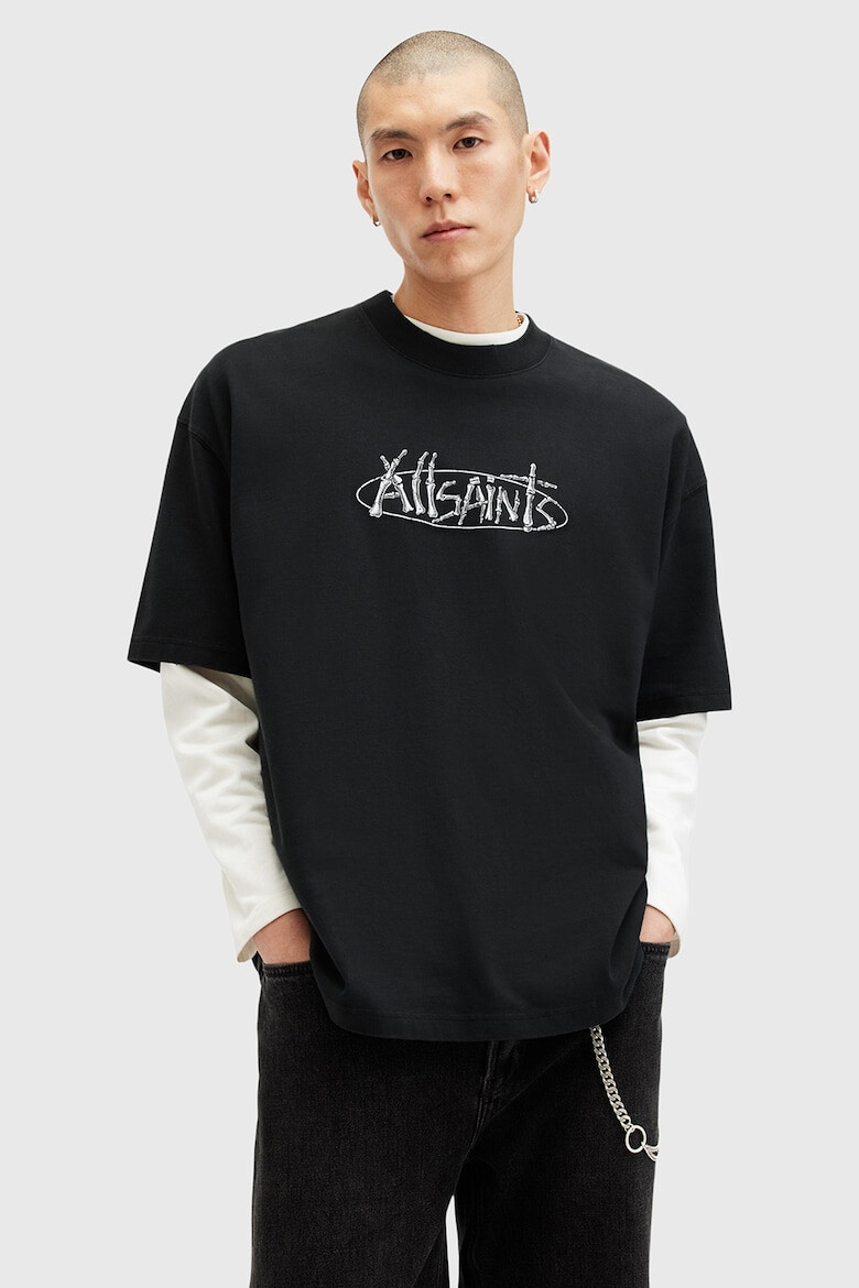 AllSaints Tricou de bumbac cu imprimeu - Pled.ro