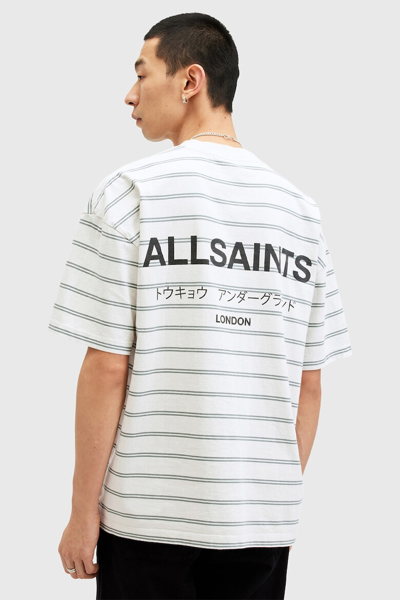 AllSaints Tricou de bumbac organic cu dungi - Pled.ro