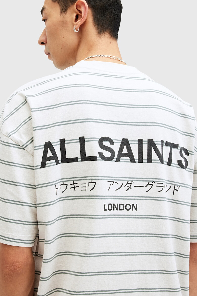 AllSaints Tricou de bumbac organic cu dungi - Pled.ro