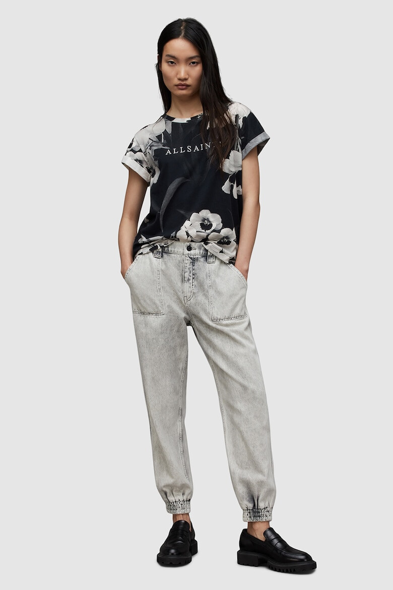 AllSaints Tricou din bumbac cu model floral si logo Francesco Anna - Pled.ro