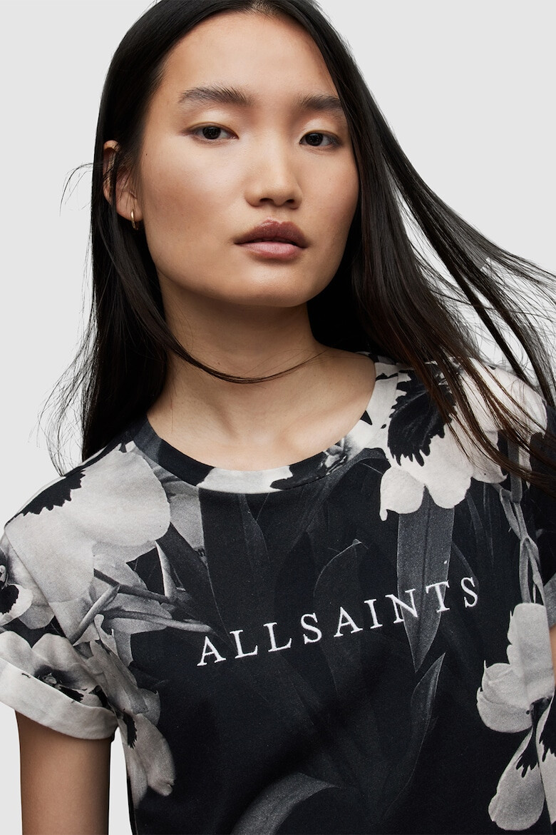 AllSaints Tricou din bumbac cu model floral si logo Francesco Anna - Pled.ro