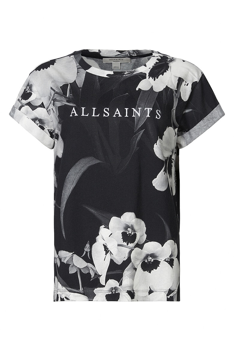 AllSaints Tricou din bumbac cu model floral si logo Francesco Anna - Pled.ro