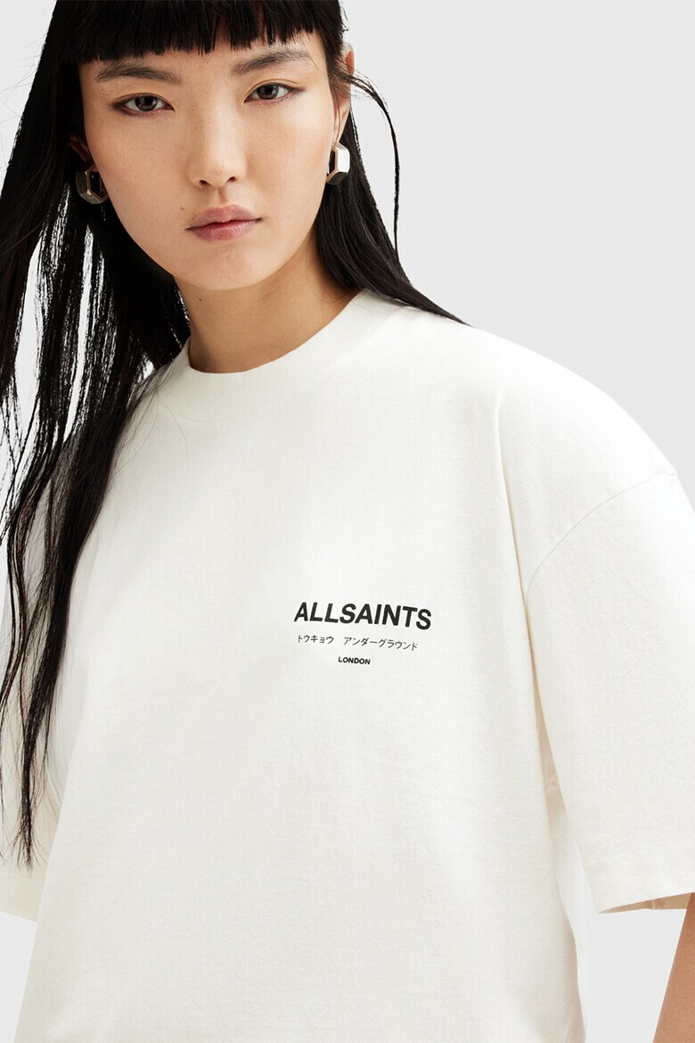 AllSaints Tricou din bumbac organic cu imprimeu logo pe partea din spate - Pled.ro