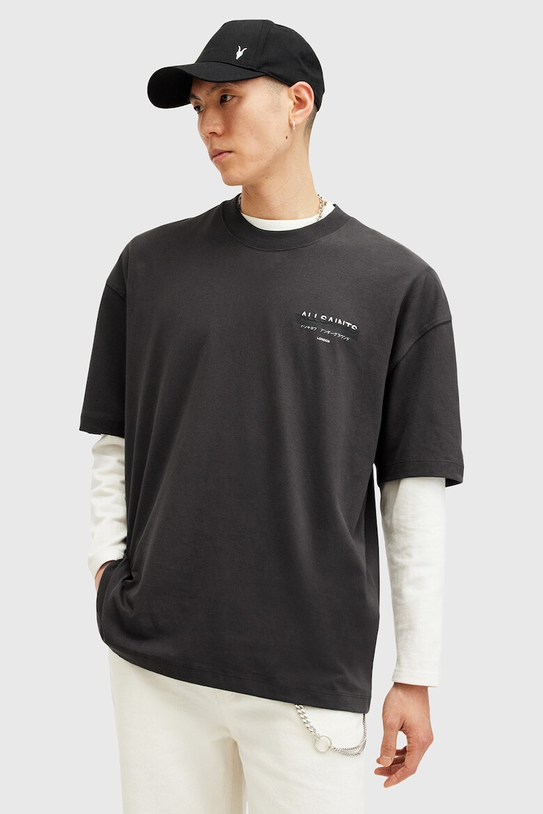 AllSaints Tricou supradimensionat de bumbac Redact - Pled.ro