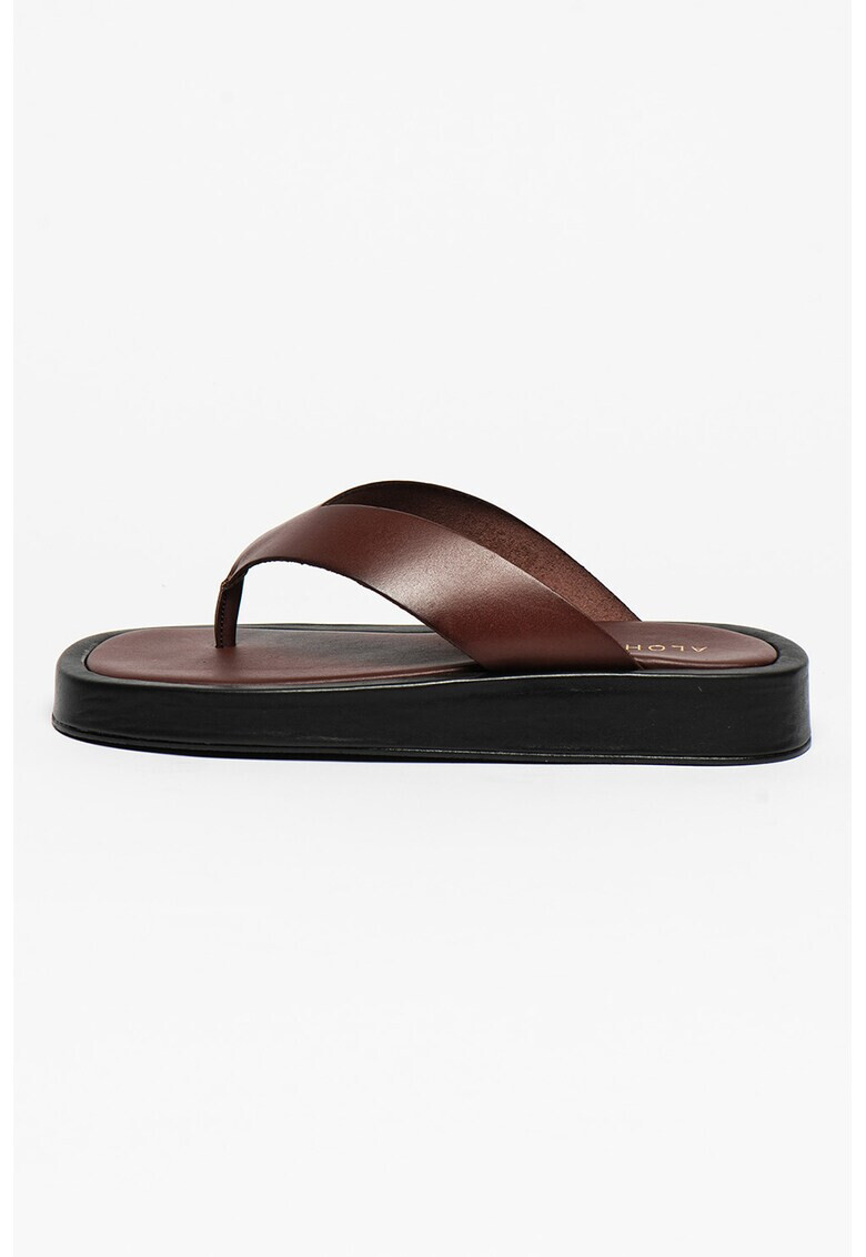 ALOHAS Papuci flip-flop de piele Overcast - Pled.ro