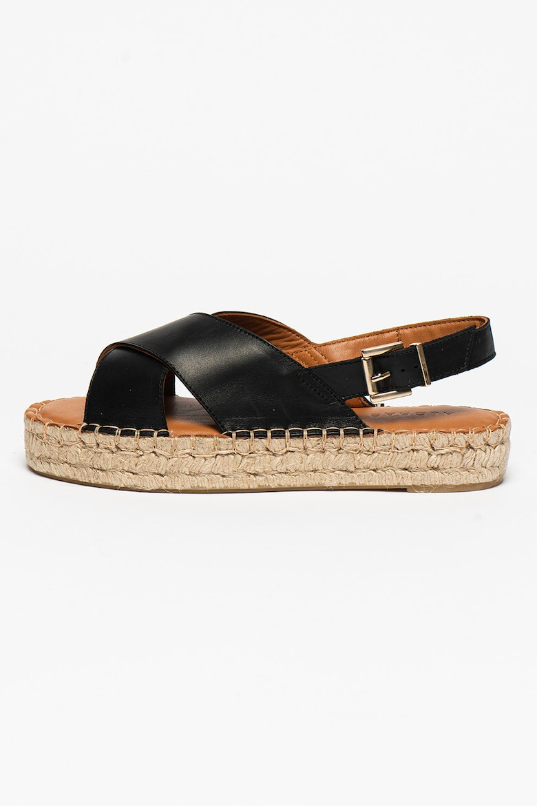 ALOHAS Sandale slingback flatform tip espadrile de piele Crossed - Pled.ro