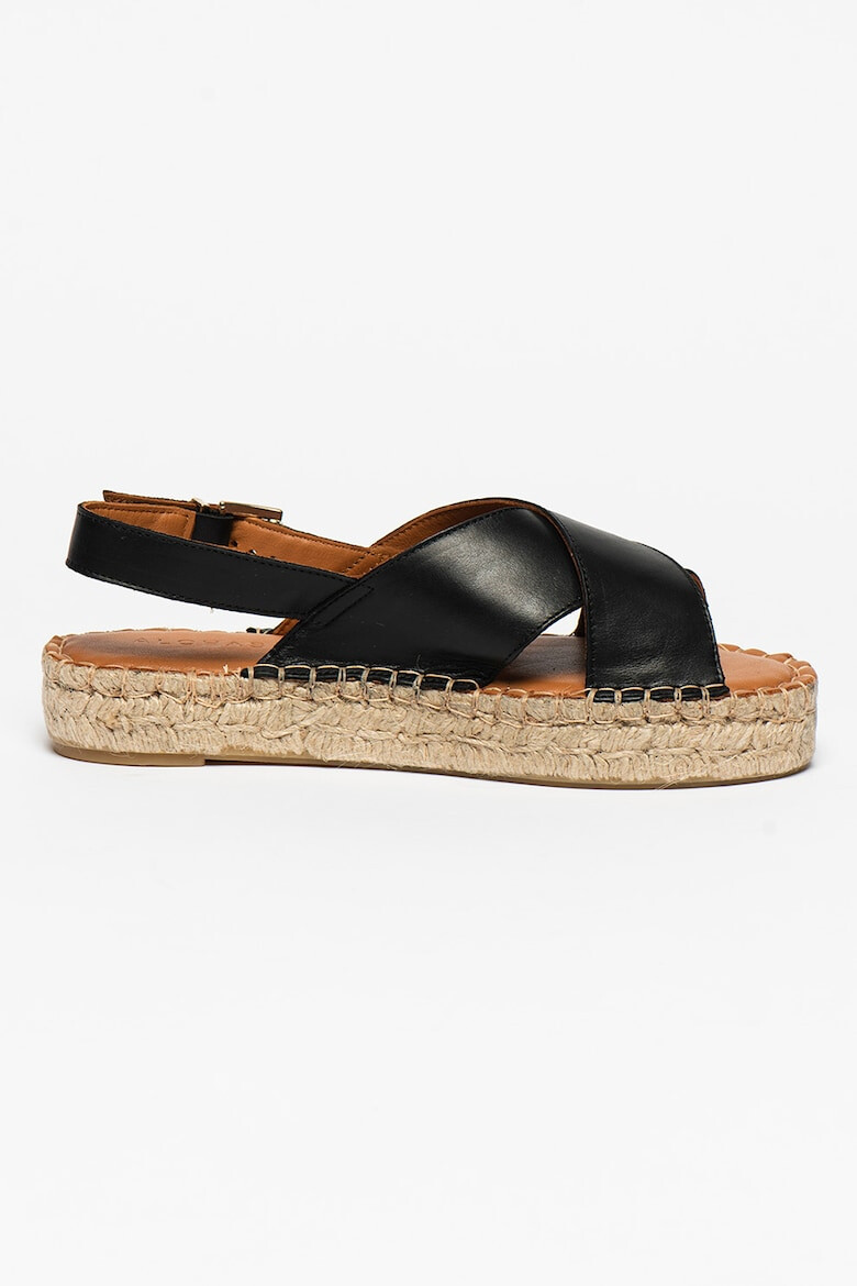 ALOHAS Sandale slingback flatform tip espadrile de piele Crossed - Pled.ro