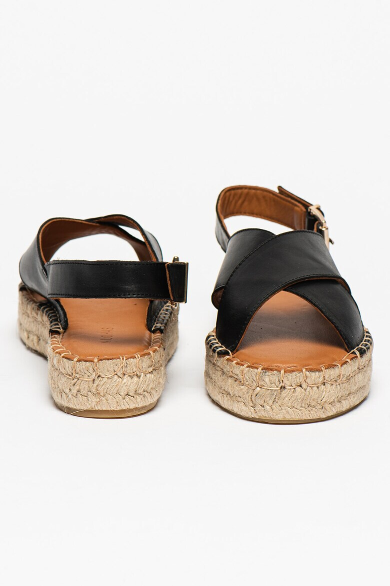 ALOHAS Sandale slingback flatform tip espadrile de piele Crossed - Pled.ro