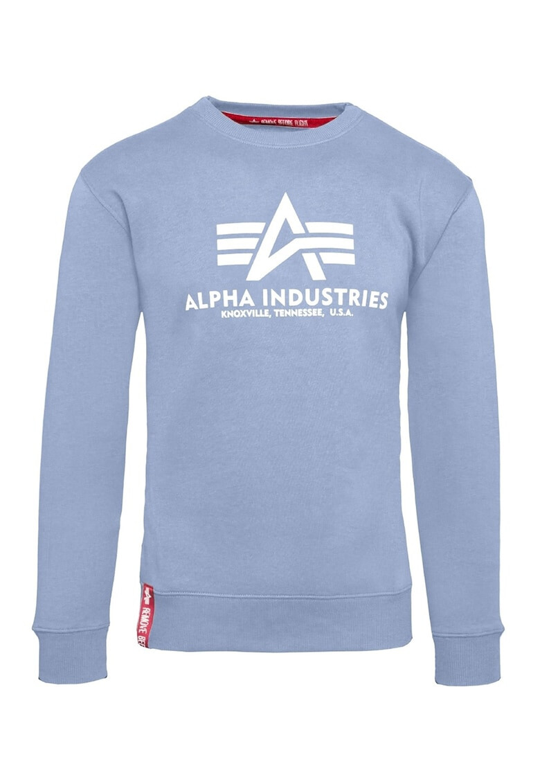 ALPHA INDUSTRIES Bluza sport cu decolteu la baza gatului si imprimeu logo - Pled.ro