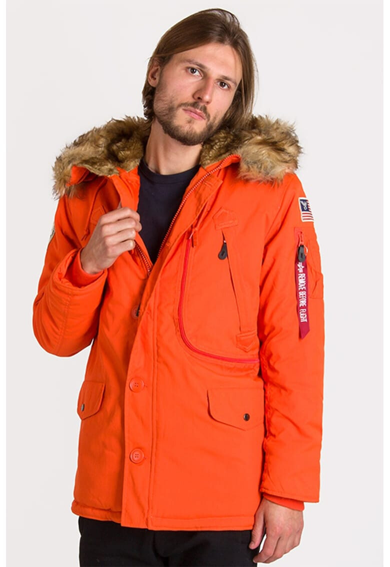 ALPHA INDUSTRIES Geaca cu aspect de blana shearling sintetica - Pled.ro