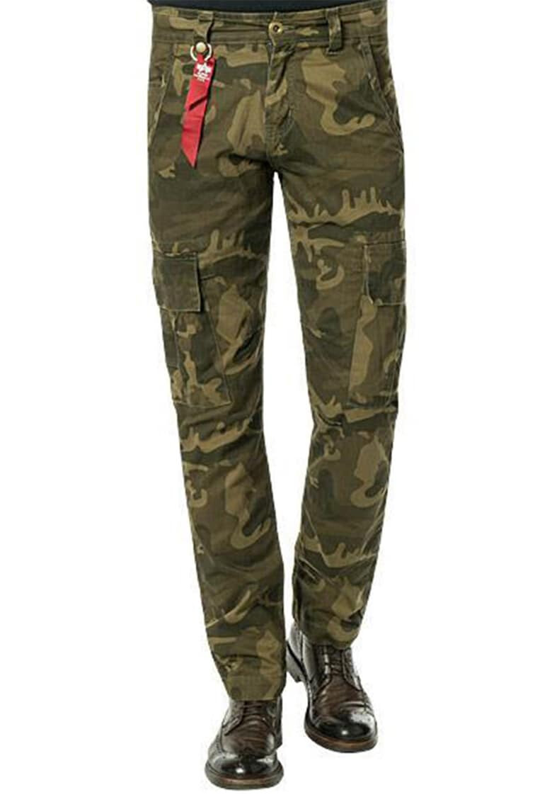 ALPHA INDUSTRIES Pantaloni cargo cu imprimeu camuflaj - Pled.ro