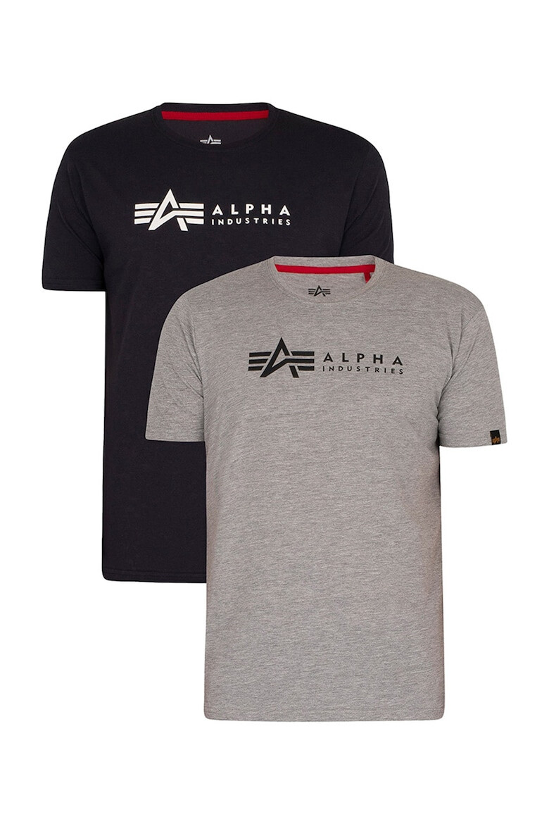 ALPHA INDUSTRIES Set de tricouri cu decolteu la baza gatului - 2 piese - Pled.ro