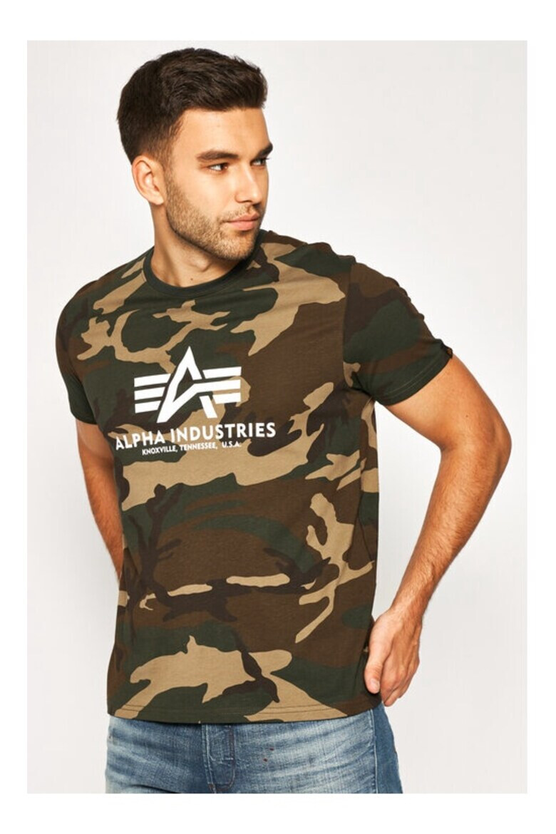 ALPHA INDUSTRIES Tricou barbati 375536 Maro Bumbac - Pled.ro