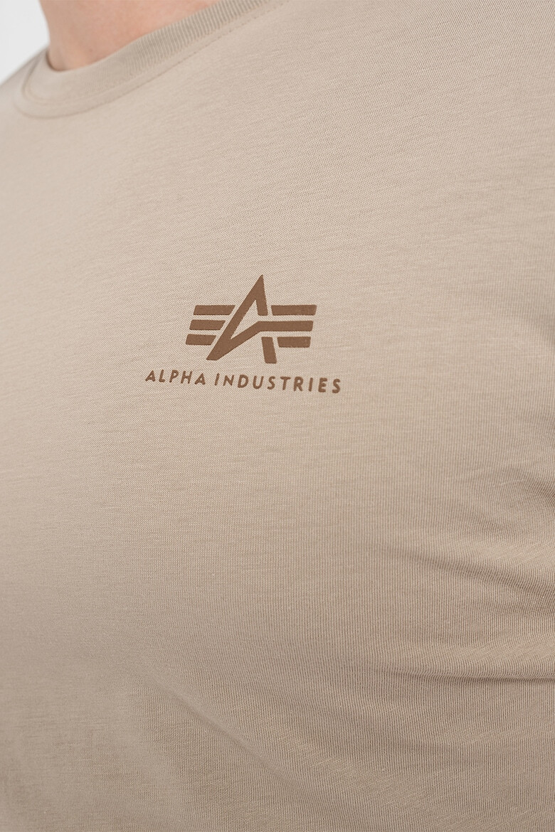 ALPHA INDUSTRIES Tricou cu decolteu la baza gatului si logo mic discret - Pled.ro