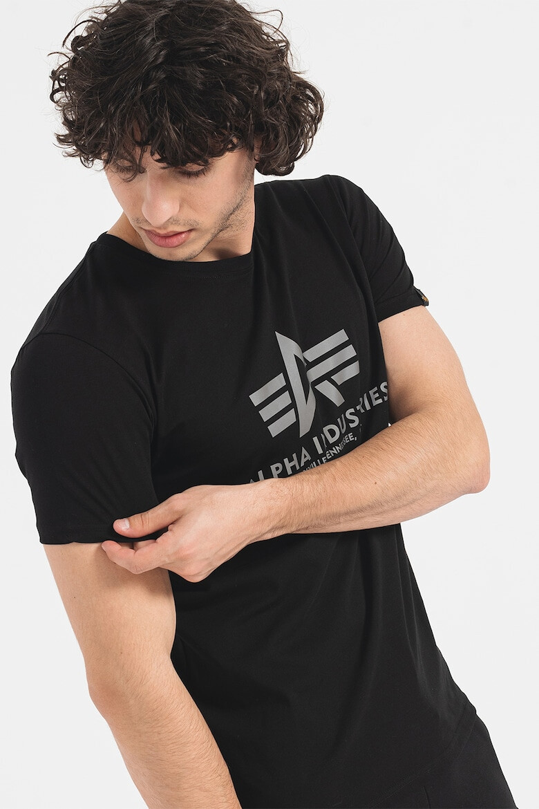 ALPHA INDUSTRIES Tricou de bumbac cu imprimeu logo reflectorizant - Pled.ro