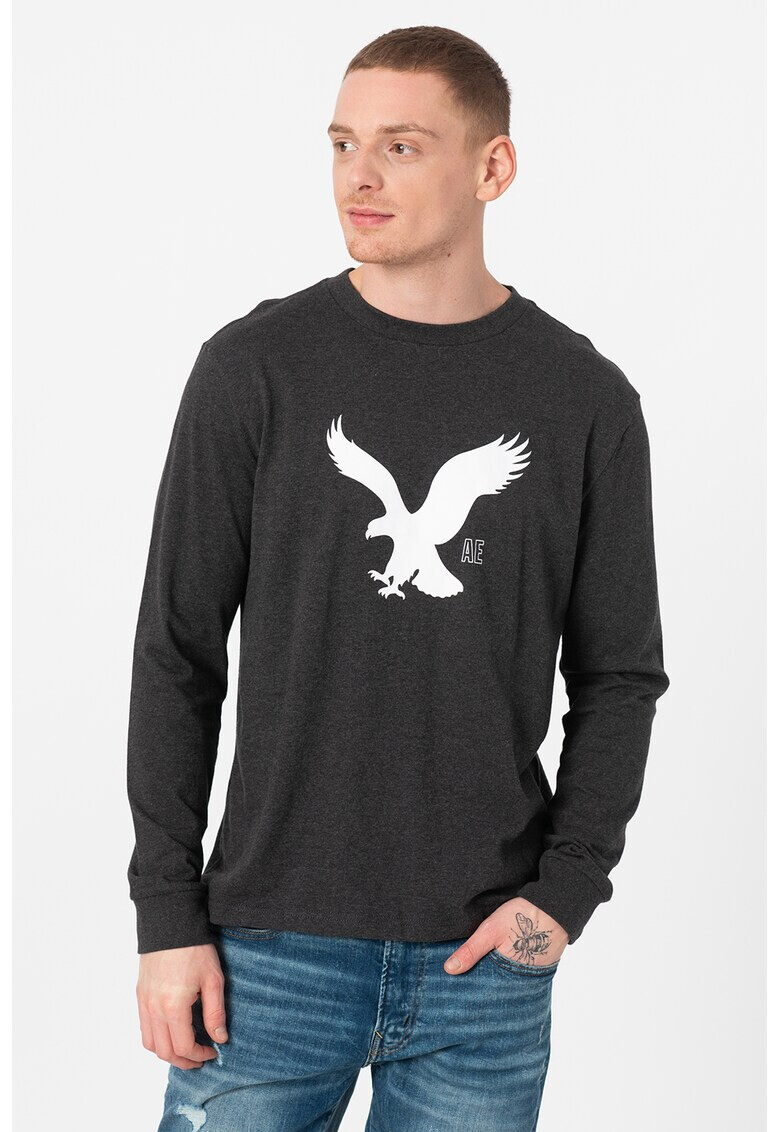 American Eagle Bluza cu imprimeu si decolteu la baza gatului - Pled.ro