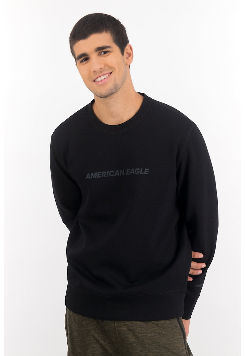 American Eagle Bluza sport cu decolteu la baza gatului si logo - Pled.ro